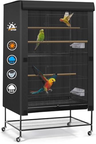 Zettum Abdeckung für Vogelkäfige 83 x 58 x 101 cm, Papagei Käfig Schutznetz 600D Oxford, wasserdichte Vogelkäfigverdunklung für Brutzeit, Winddicht und langlebig Nachthaube für Vogelkäfige