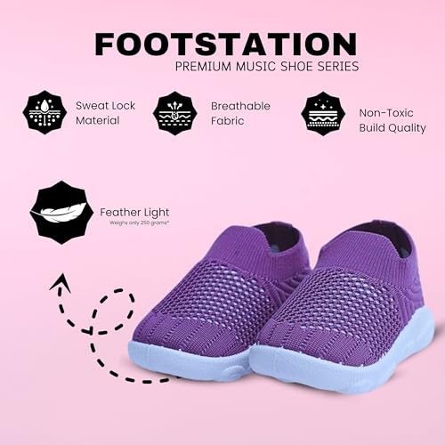 Image of Infant Shoes for Baby Boys & Girls | Musical Sound Walking Shoes | First Walker Shoes for Toddlers | Lightweight Breathable Knit Sneakers | Soft Sole Comfortable Slip On Shoes for Newborns, Babies & Kids