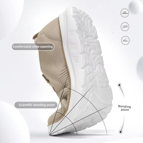 Image of Mens Oxfords Casual Fashion Slip on Shoes Dress Business Sneakers Mesh Work Comfortable Lightweight Soft Sole