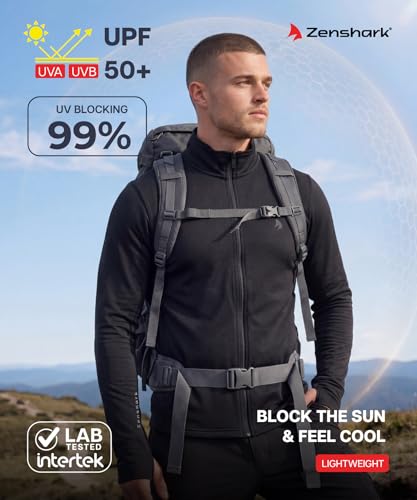 Image of ZENSHARK UPF 50+ Sunscreen Jacket for Men & Women | UV Protection Anti-Tan Jacket, Full Sleeve Quick-Dry Breathable | Lightweight Running, Cycling, Cricket, Trekking | S-3XL