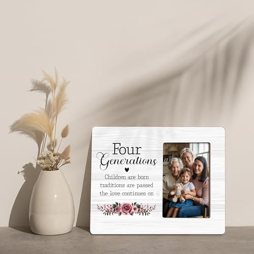 Four Generations Family Picture Frame, Gifts for Great Grandma Grandpa, Fits 4x6 Photo - Image 5