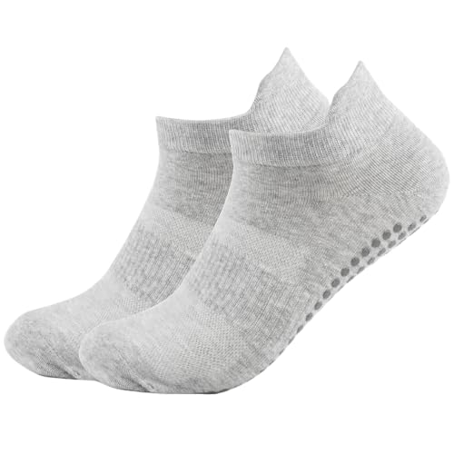Dress Cici Thin Cotton Pilates Socks with Tab, Low Cut Ankle Yoga Socks with Bottom Silicone Dots Non Slip Grip Socks (3 Set)