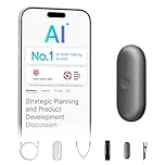 Plaud NotePin S Voice Recorder, AI Voice Recorder, App Control, Wearable AI Notetaker, AI Transcribe & Summarize, Support 112 Languages, 64GB Memory, Audio Recorder for Lectures, Meetings, Black