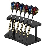 Naissgo Wooden Dart Holder Stand for Desk or Shelf – Holds 6 Fully Assembled Steel or Soft Tip Darts – Compact Tabletop Display Rack for Dart Storage and Organization