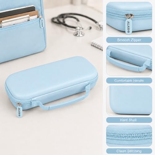 Image of ALKOO Stethoscope Case for 3M Littmann Classic III /Cardiology IV, LightBlue | for MDF Acoustica Stethoscopes, for Nurses, Doctors, Nursing School Essentials, Students, Clinic, EMS, Travel, Hard Bag Only