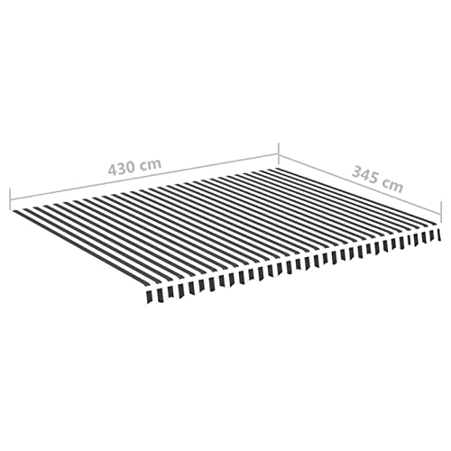 Auvent de rechange de qualité supérieure gris et blanc 4,5 x 3,5 m
