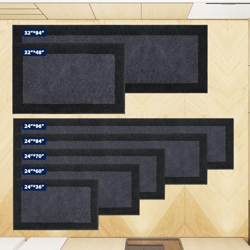 Image of Machine Washable (24 inch x 36 inch+ 24 inch x 60 inch') Kitchen Rugs Set of 2, Non Slip Kitchen Mats for Floor, Absorbent Entrance Runner Rugs for Bedroom, Hallway, Bathroom, Door (Roll Packing)