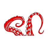 Calcomanías de letras Baño Sencillo Tentáculos de Pulpo Patrón de Pulpo Pulpo 54x91.1cm Pintura mural artística Rojo