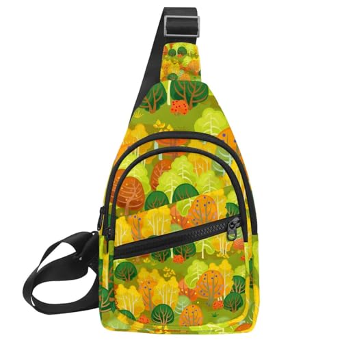Sac à bandoulière feuilles d'automne | Sac à dos de randonnée mixte multicolor