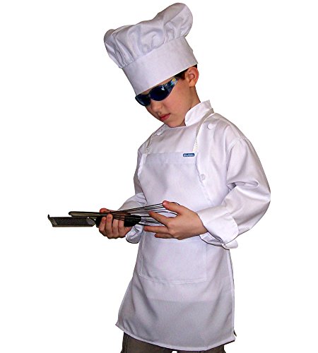 Chefskin delantal y gorro de para niños de chef disfraz incluye chaqueta Toddler Xs SM REG XL 2 X