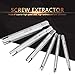 Tap Extractor 3/4 Flute Broken Head Screw Remover Stripped Tap Extractor Set Steel 3 Types 6 Pcs