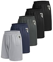 BOOJO 5er Pack Sporthose Herren Kurz Sport Shorts mit Taschen Schnell Trocknend Trainingshose Jogginghose Laufhose für Gym Basketball(Schwarz*2/Dunkelgrau/Dunkelblau/Hellgrau,L)