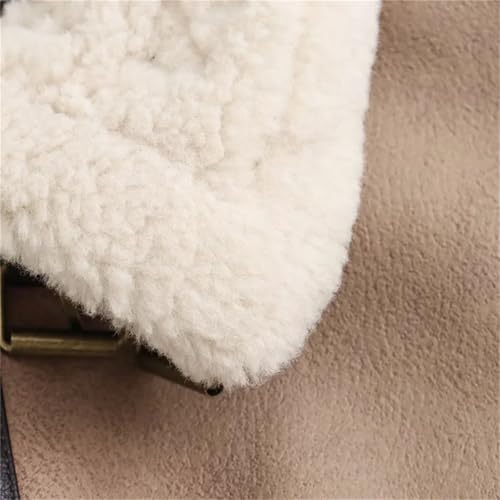 Women's Motorcycle Jackets Double Faced Fur Short Leather Jacket Padded Thick Warm Artificial Fur Crop Top3