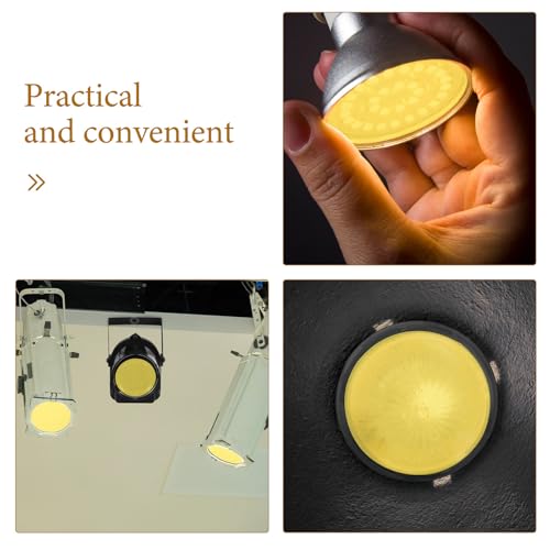 Image of 25pcs Dimming Diffuser Film Stickers, 74m Ambient Light Gel Sheets, Adhesive Light Filters for LED Ceiling Spotlights Video Lighting Equipment Yellow