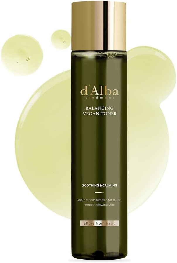 d'alba Piedmont Italian White Truffle Mild Skin Balancing Vegan Toner, Mild pH (4.6~5.6), Suitable for Sensitive Skin, Lightweight Finish, 150 ml, 0.15 kg
