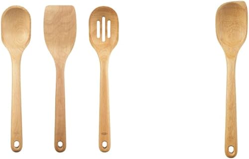 Miniatura 8 de OXO Good Grips - Juego de utensilios de madera de 3 piezas y pala para saltear Good Grips