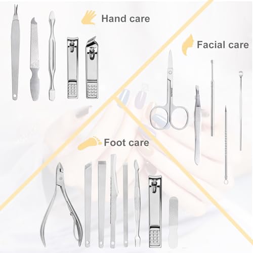 image for Yougai Nail Clippers set for Men and Womens Gift Manicure Set 18 Piece