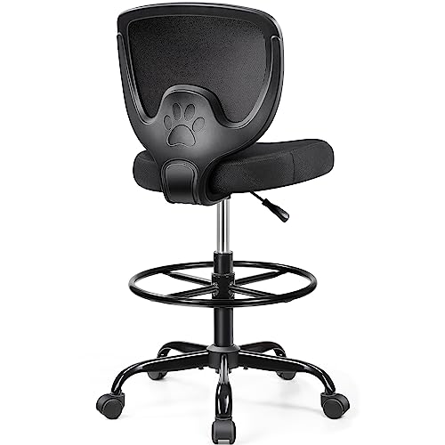 Primy Office Drafting Chair, Ergonomic Tall Desk Chair with Adjustable Height and Footrest Ring,...