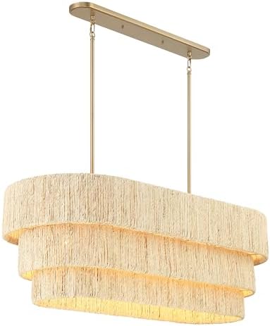 Minka Lavery 1227-894 Caviana Island Light, 5 A19 Medium E26 Socket(s), Signature Brass (Bulbs Not Included)