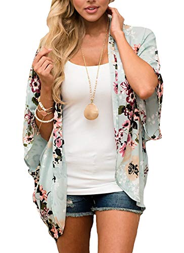 Image of CASURESS Women's Cardigan-Sheer Kimono Loose Summer Floral Print Cover Ups