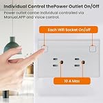 Smart Plug Energy Monitoring,Wi-Fi in Wall Outlet,White - Image 4