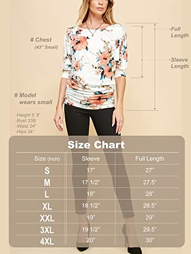Made By Johnny MBJWT742 Mbj Wt822 Women'S Boat Neck 3/4 Sleeve Draped Dolman Top thumb #5
