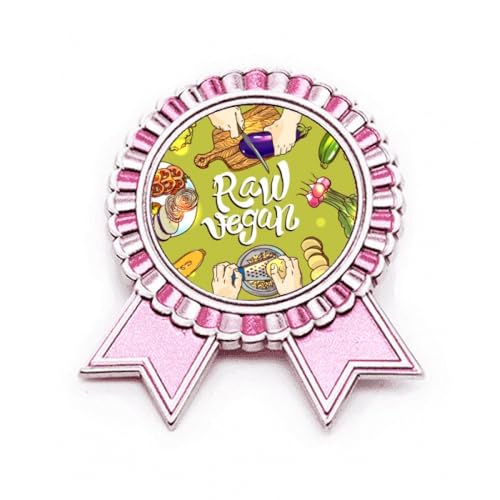 Badge broche métal de qualité supérieure motif médaille de récompense légume rose Medium