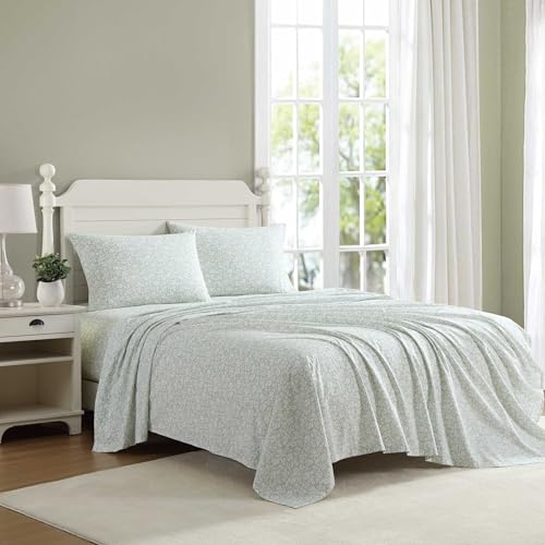 Laura Ashley Heirloom Ditzy Green Queen Bedding Set