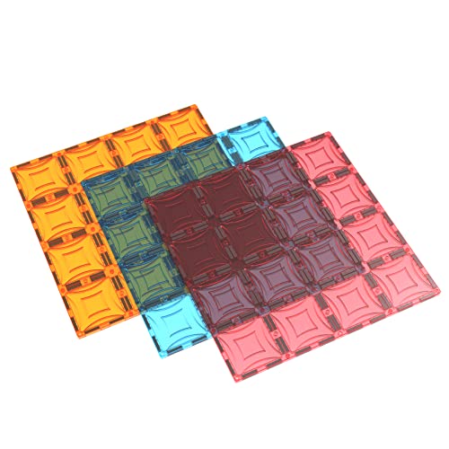 Mag Genius Magnet Tiles Super Big Magnet Toy Building Toy Board Size of 16 Magnet Tiles 3 Stabilizer...