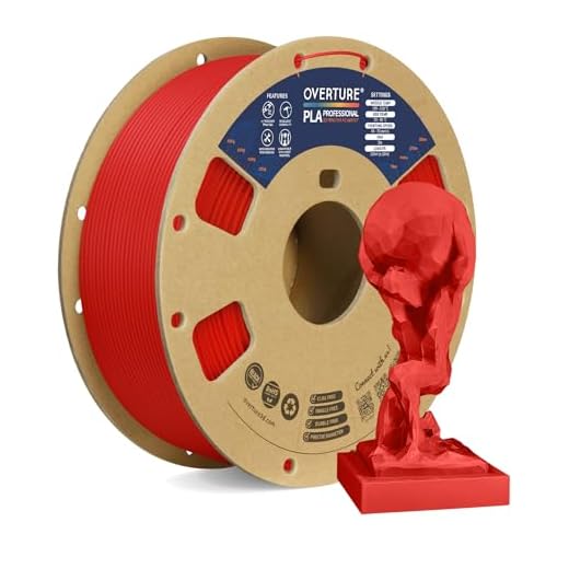 OVERTURE PLA Plus (PLA+) Filament 1.75mm, Stronger & More Durable, Professional Toughness 3D Printer Filament 1kg (2.2lbs), High Precision +/- 0.02mm, Tangle-Free (Red)