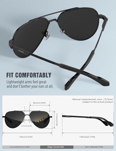 LUENX Aviator Sunglasses for Men Women Polarized Trendy Sun Shades UV 400 Protection4