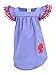 Unique Baby Girls Back to School Denim Apple Dress (7Y, Red)