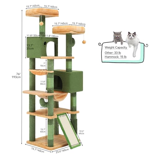 Torre Cactus para Gatos Grandes 76 in YITAHOME miniatura 3