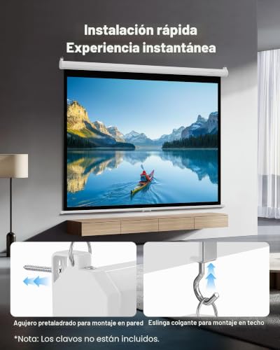 Pantalla de proyección de 1829 mm VEVOR 4K con amplio ángulo de visión para oficina 5