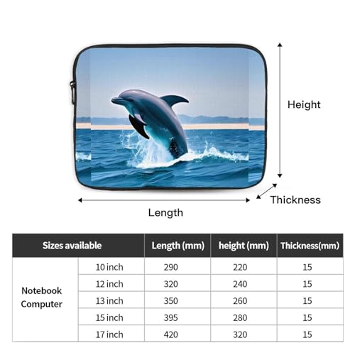 Jumping Up Dolphins Laptop Sleeve Case 10 Inch Suitable for Notebook Computer Tablet Traveling Carrying Simple Case4