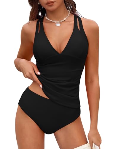 ZAFUL Ruched Tankini Swimsuits for Women Tummy Control...