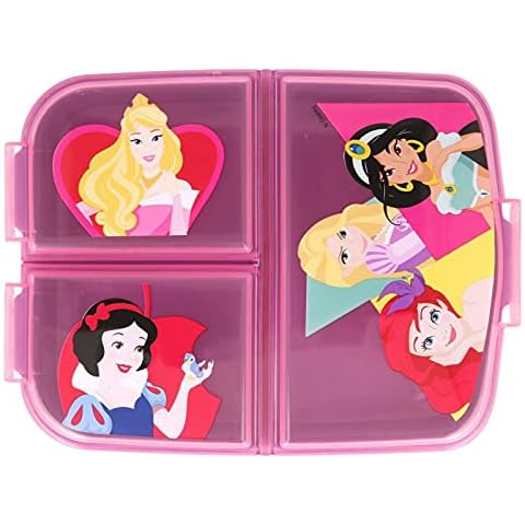 Princesses Design Kids Character 3 Compartment Sandwich Lunch Box School Cover