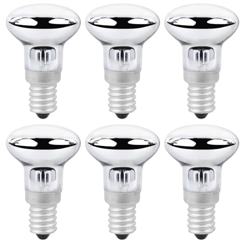 Vegena R39 30W E14 Bombilla de Lámpara de Lava, Luz Cálida 2700K, 340LM, AC 230V, E14 SES Foco Bombilla, Para Lámparas de Lava, Lámparas de Purpurina, Paquete de 6