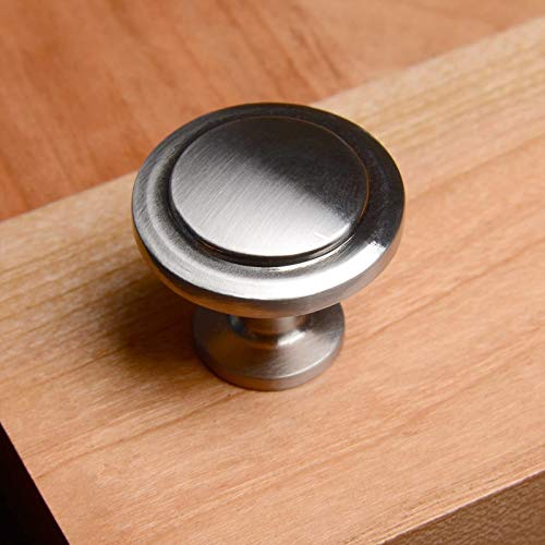 Image of Modern Round Pull Knob, 1-1 /4 inch, Satin Nickel, 300 Pieces