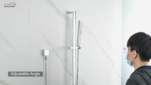 Regadera de mano con barra deslizante ajustable, barra de 27,5 pulgadas, regadera de alta presión con manguera extra larga de 6,6 pies, codo de suministro de pared de latón, acabado bronce aceitado miniatura 7