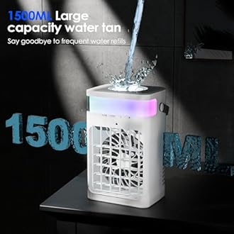 Portable Air Conditioners,Air Conditioner,Ac Unit with 1500ML Water Tank,2 Spray Ports,3 Wind Speeds,3 Timers,10 kinds of Colorful Lights,Portable Ac Units for Room Camping Car Office