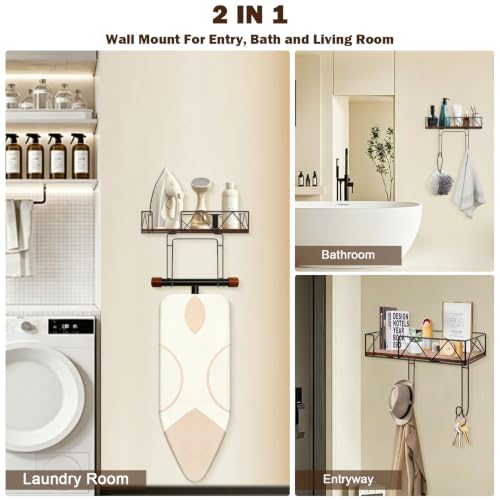 Ironing-Board-Hanger-Wall-Mounted-Metal-Ironing-Board-Holder-with-Wood-Shelf-Ironing-Board-Storage-Rack-with-Hook-for-Laundry-Room-Living-Room-Bathroom-Matte-Black