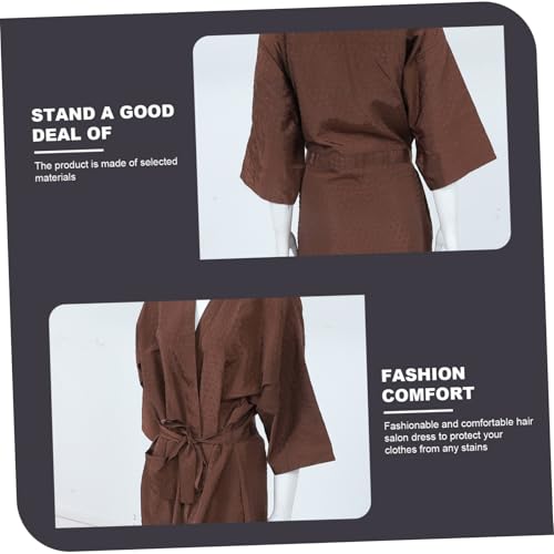 CLISPEED Capa para Cliente de Peluquería para Corte y Tinte, Delantal Protector Marrón para Salón de Belleza y Barbería miniatura 3