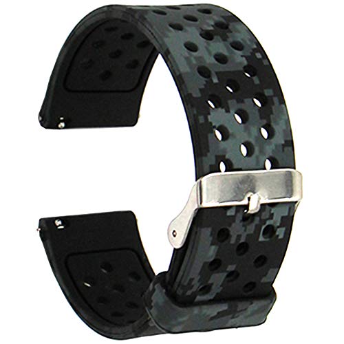 Veczom Bands Compatible with Samsung Galaxy Watch Active 2 44mm 40mm/Galaxy Watch 3 41mm, Galaxy Watch 42mm, 20mm Silicone Sport Replacement Strap for Galaxy Gear S2/Huawei Watch 2 Sport (Camo, 20mm)