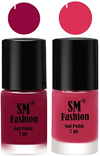 Image of Long Lasting Nail Polish | Nail Paint Combo 7 ml Each) - Set of 2 Cherry Blossom-Dusty Pink