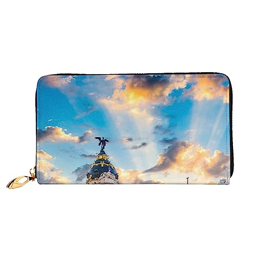 Portefeuille en cuir zippé PEIXEN noir avec compartiment grand téléphone