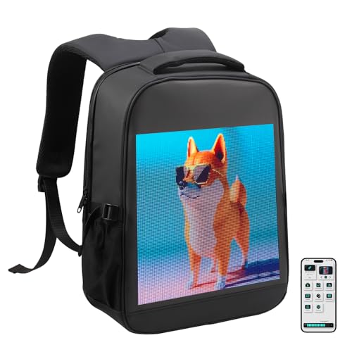 Image of Led Backpack with App Control Programmable Screen,17 inches Laptop Backpack,Waterproof led bag, Travel, Motorcycle Backpack