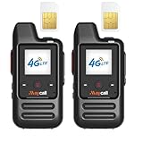 Maycall Global Lifetime Free Walkie Talkies Unlimited Range 4G LTE PoC(Push-to-Talk Over Cellular) Radios Nationwide Radio 3000mAh Battery Long Distance for for Road Trips & Family 2pcs with sim Card