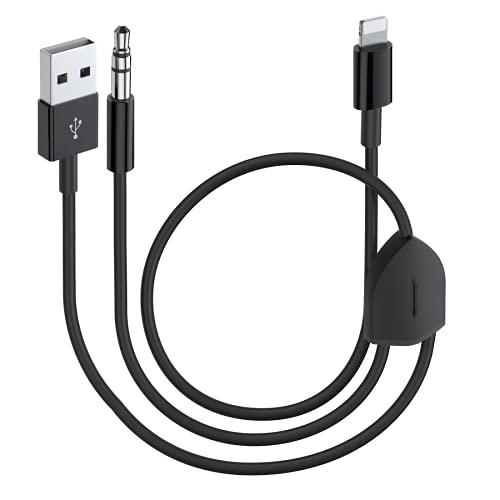 Audio Charging Cable 2in1 Car AUX Cord Compatible with Phone 12 11 SE
