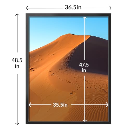 Image of LaVie Home 36x48 Picture Frame for Wall Display, 36x48 Black Picture Frame with HD Plexiglass, 36 x 48 Photo Frame 1 Pack, Display Frame for Vertical or Horizontal, Classic Collection